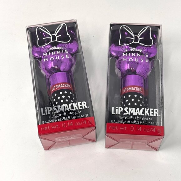 Lot of 2- Disney Lip Smacker Minnie Mouse Flavored Lip Balm Giggly Grape NEW - Picture 1 of 7